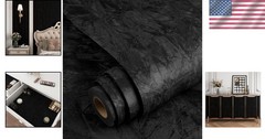 Self Adhesive Velvet Wallpaper – Black Peel and Stick