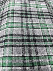$26 for 2 Yards – Real Wool (Flannel) Fabric-Plaid and Stitches-Gray&Green Color
