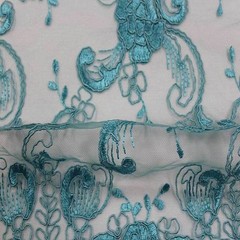HILTON Embroidered Mesh Fabric. Lace Netting Material