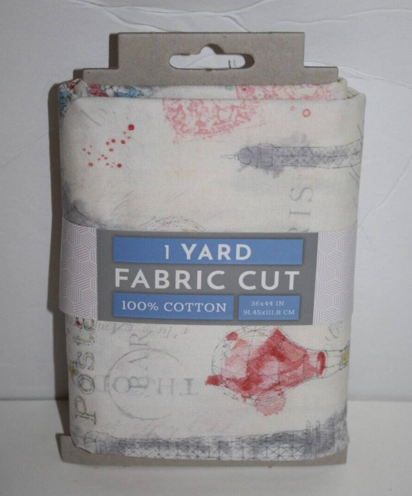 David Textiles Paris France Eiffel Tower Fabric 100% Cotton 1 Yard 36 x 44 in