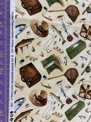 TIMELESS TREASURES of SoHo Fabrics Cotton Fishing Fabric #1135 (C1)
