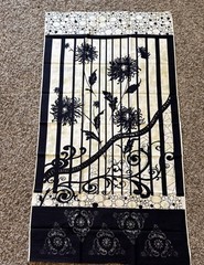 Shattered Garden Cream Gold Panel by Northcott Fabrics Batik Background