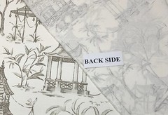 LACEFIELD DESIGNS PAGODAS BISQUE GRAY WHITE ASIAN TEMPLE FABRIC BY YARD 55″W