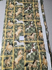 Lot Of 9 Animal Fabric Mix 10.5 Yards Vintage 1992 Cow Horse Cat Chick Lady Bug