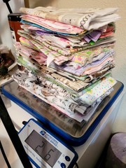 Lot of Cotton Flannel Fabric Scraps Quilt Crafts 2lbs 6oz Novelty Children Baby