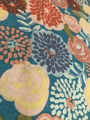 Mod Floral Peach Pastel Colored Print New Cotton Fabric – FQ Or Continuous Cut