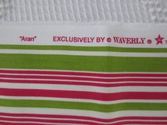 4665. Waverly ARAN STRIPE Home Decor COTTON FABRIC – 55″ x 3/4 yd. & 27″ x 27″