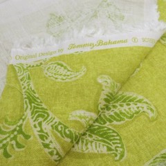 Tommy Bahama Fabric 1 yds 54″ Leilani Linen Blend Gold Tropical Green Floral