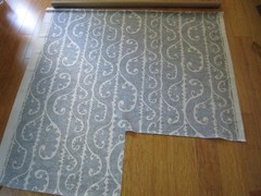 TOTEM from Lewis & Wood Linen Blend Fabric Slate blue grey on Ivory 40″ ++++