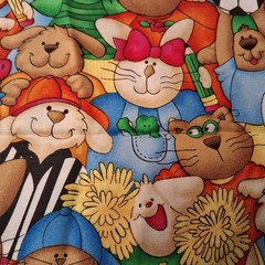 Jellybean Junction School Time Fabric Material Animals Sports Referee Sewing 55″