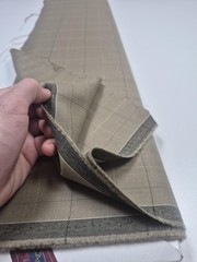 Fintes Newcastle Wool Suiting Fabric Beige Herringbone Italy 5 Yd Tailoring