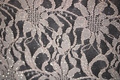 EMBROIDERED FLORAL LACE FABRIC WITH BEAD SPARKLE LT PEACH 55″ WIDE BY THE YARD