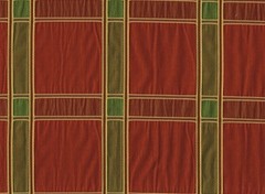 Braemore Fabric Check Rust Green Drapery Upholstery