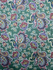 Vintage Cranston Paisley Sage Green Cotton Quilting Fabric Spring Floral 2.75 yd