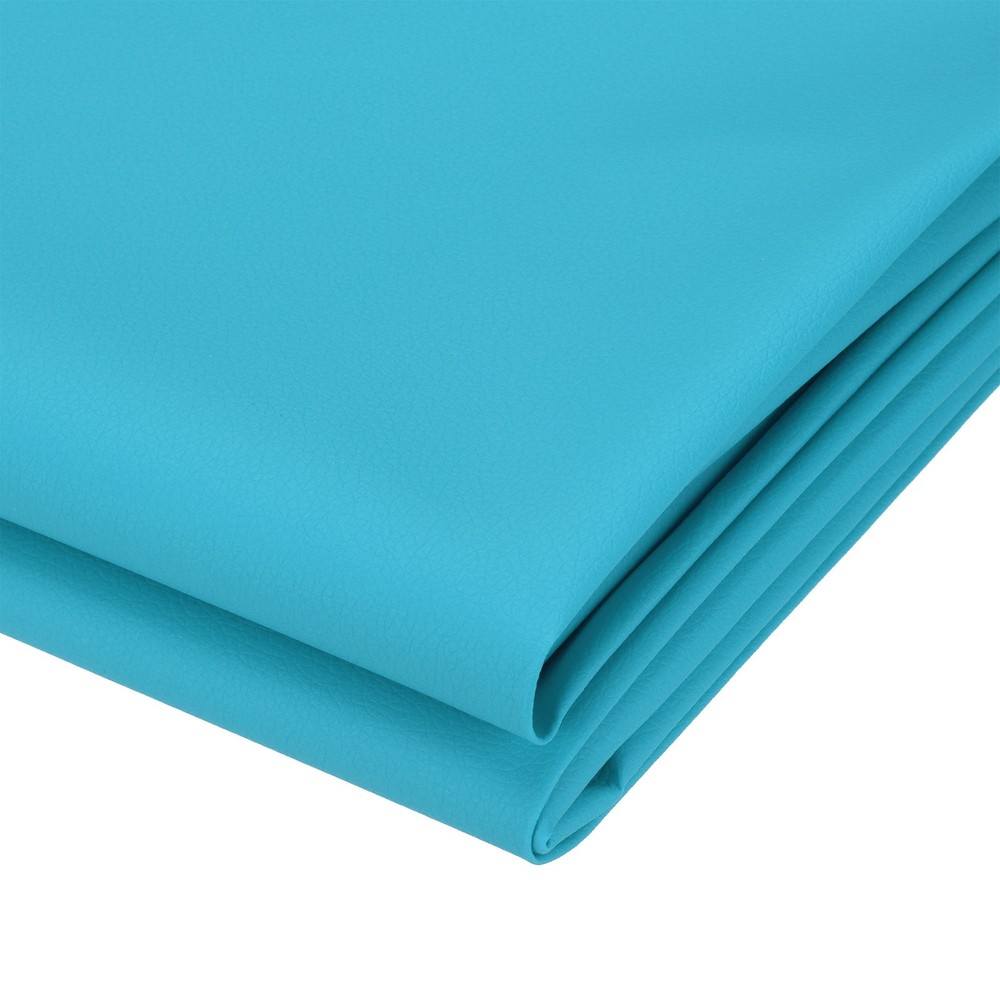 63×39.4in Faux Leather Sheets, Faux Leather Fabric Vinyl PVC, Sky Blue