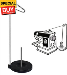 Heavy Duty Metal Base Single Thread Stand Universal Single Cone and Spool Adjust