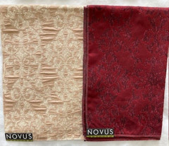 Lot of 26 Lovely fabric samples Novus Textiles -17″x26″ ea- poly & acetate NEW