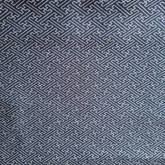 Navy Blue Japanese Cotton Shirting w/ Silver Eternity/Family Prosperity Print