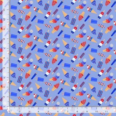 Ice Cream Cone Ice Pop Fabric Blue Cotton Timeless Treasures CD1998 By Yard
