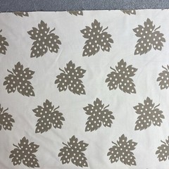 Grape Leaves Floral Double Sided Reversible Beige Cream Garden Upholstery 3 yd