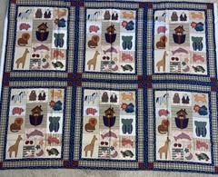 Noah’s Ark Pillow or Quilt Panels – 6 SQUARES