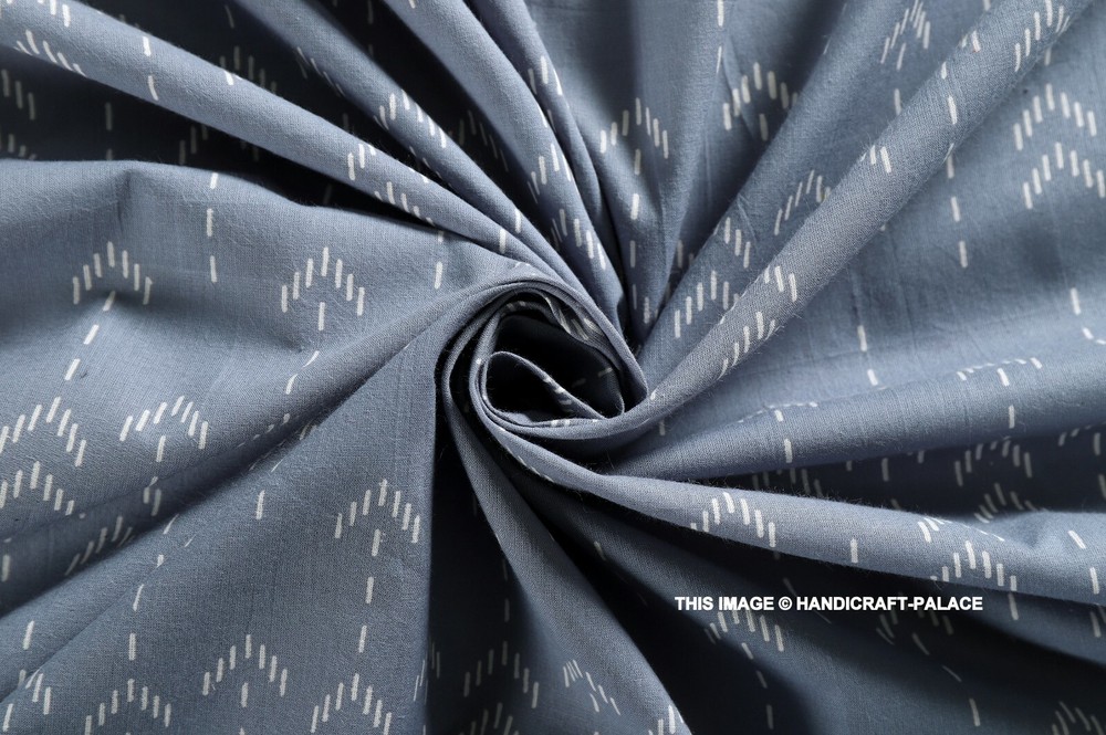 3 Yard Indian 100% Cotton Arrow Print Fabric Sanganeri Running Handmade Fabric