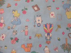 Alice In Wonderland Cotton Fabric by Saori Oguchi Made in Japan BLUE BTHY