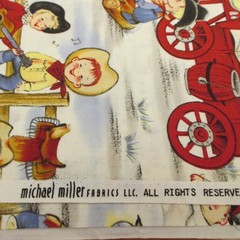 VTG LIL COWPOKES Cotton Quilting Fabric Michael Miller Cowboys ADORABLE BTY x 44