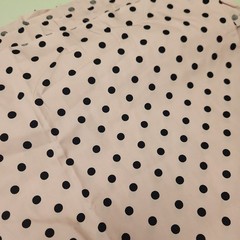 Robert Kaufman Pink Black Polka Dots Cotton Fabric 1 Yard quilting clothing