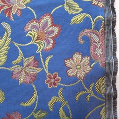 Robert Allen Bromsgrove Dresden Blue Jacobean Jacquard Decor Fabric OOP 1.6 YDS