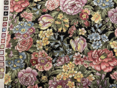 Garden Collectibles VIP Metallic Floral on Black Cotton Quilt Fabric Half Yard