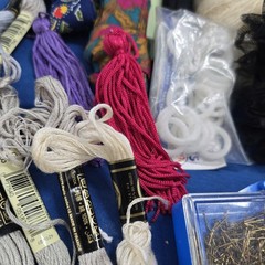 Slow Stitching Lot Fabric Buttons Floss Trim Thread Ribbon Sew Arts Crafts Black