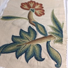 Chelsea Editions Embroidered Fabric Samples Lot of 8 Linen Textile Swatches