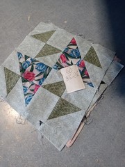 Assorted Random sewn cotton fabric QUILT Blocks .various Sizes