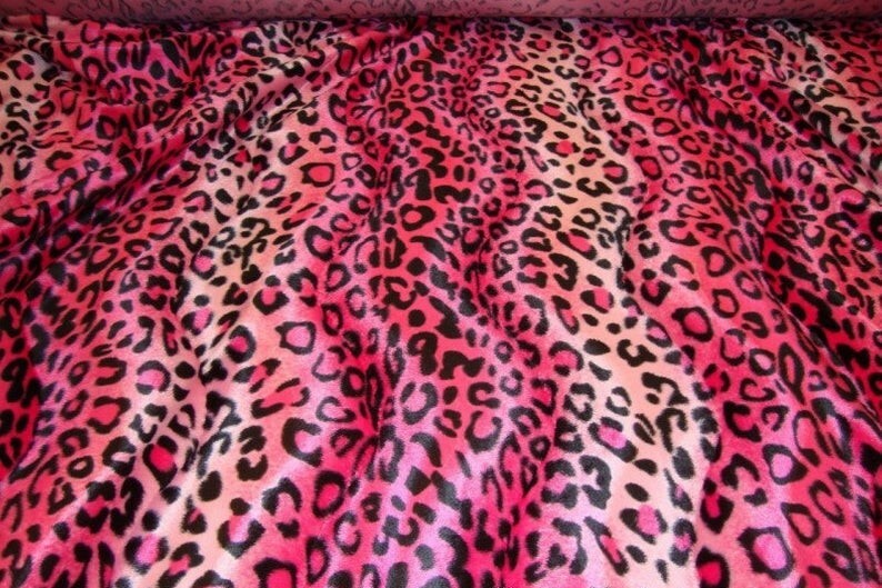 Pink cheetah Leopard Velboa upholstery Fabric per yard 60” wide