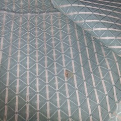 Scrap Fabric Cotton Blend Striped Vintage 27″ x 46 1/2″ Single Piece Only Quilt
