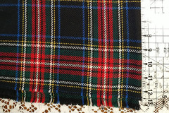 REMNANT Red & Black Green Blue White Tartan Plaid Wool Blend 8″ Long x 12″ Wide