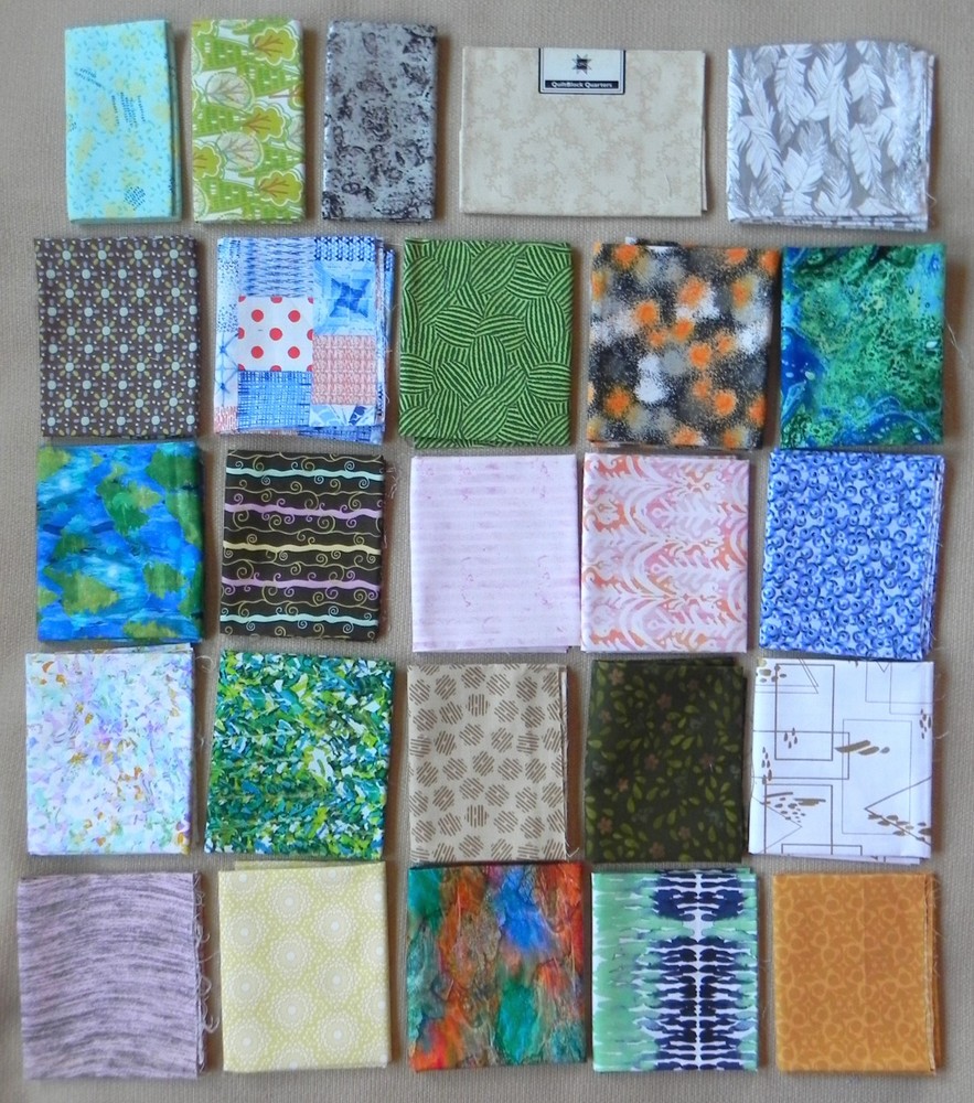 25 Fat Quarters, Assorted Abstract Patterns, Multicolor 18″x21″ Cotton Fabric #1