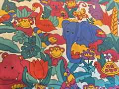 Cotton Fabric Jungle Animals Princess Inc #919 1 YD +31″