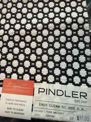 PINDLER Fabrics 7056 WALCOTT DOMINO black & white geometric DISCONTINUED .75+ yd