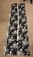JOANN Boneyard Cemetery RIP Skeletons Black & White Fabric 2 yards Halloween