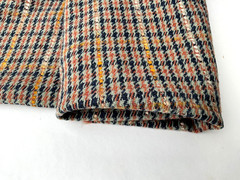TWEEDY BALMORAL CHECK WOOL CASHMERE SILK BLEND OLIVE -BLUE -TAN MADE IN ITALY A9