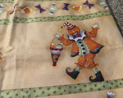 1 Yards x 44″ Quilt Fabric Prim Halloween Connecting Threads Owl Cat Witch Funny