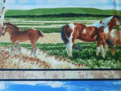 1 yard cotton quilt fabric MUSTANG MEADOW Nancy Glazier SSI South Sea Import BTY