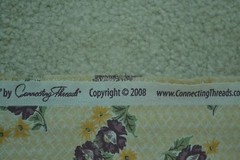 By 1/2 Yd”, Purple & Gold Floral on Tan Quilt Cotton, Connecting Threads, M5325