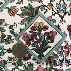 Vtg 1996 Spectrum Floral Antique Victorian Style Elephant Fabric 1.75yds x 56.5”