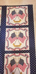 Vintage American Flag Fabric 52″x45″ Made in USA
