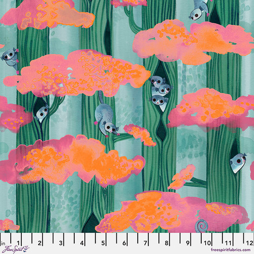 Free Spirit Katy Tanis Madagascar Adventure Dwarf Lemurs Spruce Fabric By Yard
