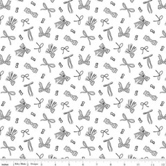 Barbie Vintage Bows White Cotton Fabric
