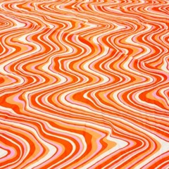 Retro Orange Printed Nylon Spandex Fabric 4 Way Stretch for Swimwear